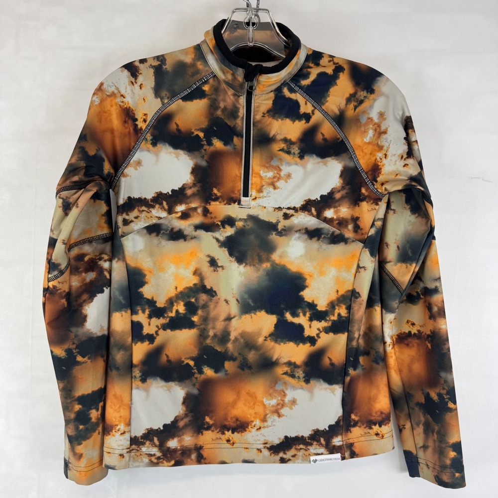 Obermeyer Sport Performance Half Zip Pullover Top Size M Cloud Print